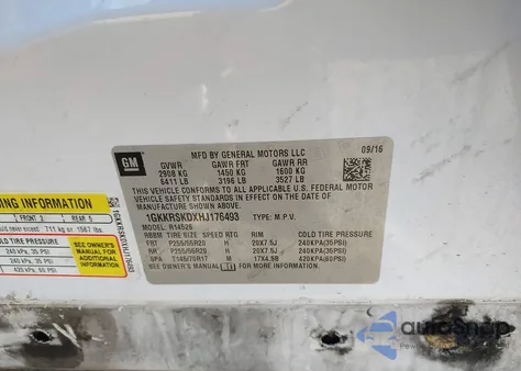 2017 GMC Acadia Limited Slt-2 from USA, damaged, VIN 1GKKRSKDXHJ176493